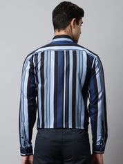 Men Grey Classic Striped Formal Shirt - SF_832Grey_S