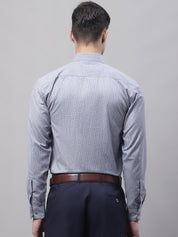 Men Grey Micro Checked Formal Shirt - SF_870Grey_S