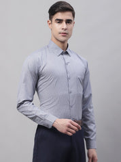 Men Grey Micro Checked Formal Shirt - SF_870Grey_S