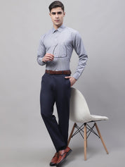 Men Grey Micro Checked Formal Shirt - SF_870Grey_S