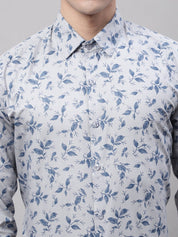 Men Grey Regular Fit Printed Pure Cotton Formal Shirt - SF_874Grey_S