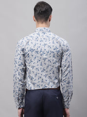 Men Grey Regular Fit Printed Pure Cotton Formal Shirt - SF_874Grey_S