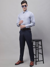 Men Grey Vertical Striped Formal Shirt - SF_872Grey_S