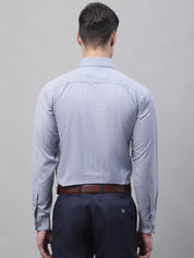 Men Grey Vertical Striped Formal Shirt - SF_872Grey_S