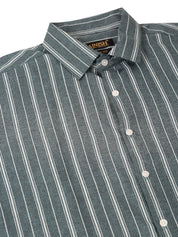 Men Grey & White Classic Striped Formal Shirt - SF_825Grey_S