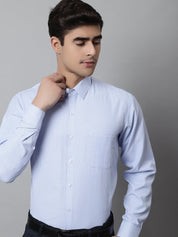 Men Light Blue Checks Pure Cotton Formal Shirt - SF_849Firozi_S