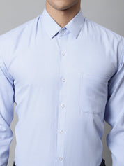 Men Light Blue Checks Pure Cotton Formal Shirt - SF_849Firozi_S