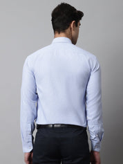 Men Light Blue Checks Pure Cotton Formal Shirt - SF_849Firozi_S