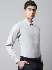 Men Light Grey Checks Pure Cotton Formal Shirt - SF_849Light-Grey_S