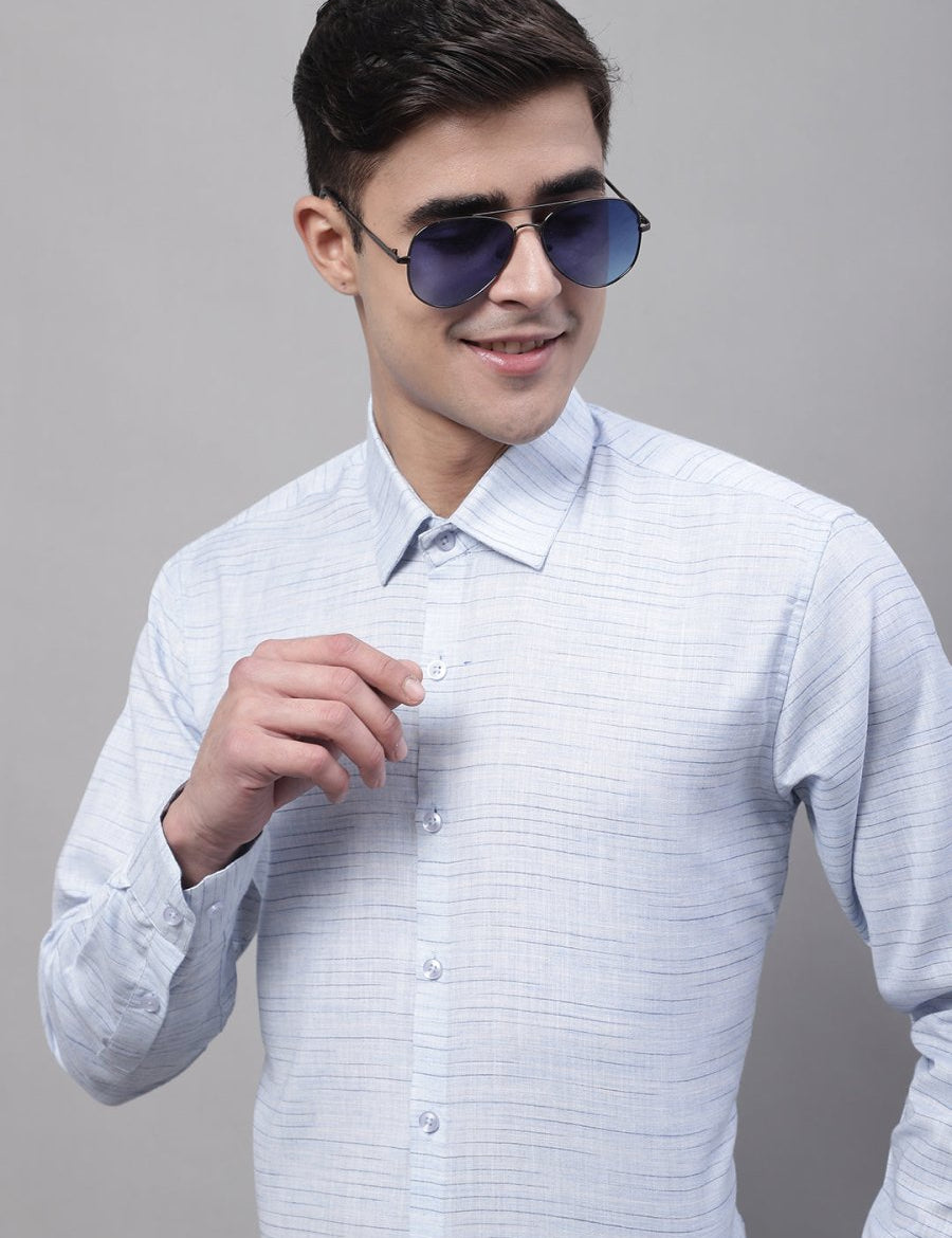 Men Light-Grey Cotton Classic Formal Shirt - SF_868Grey_S