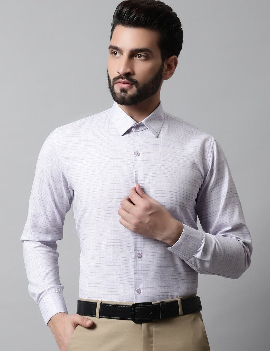 Men Light-Purple Cotton Classic Formal Shirt - SF_868Light-Purple_S