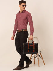 Men Maroon Classic Printed Formal Shirt - SF_827Maroon_S