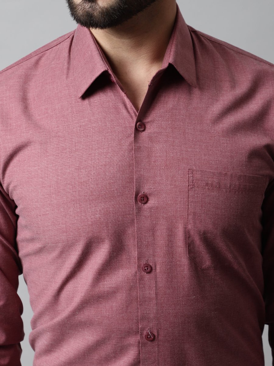 Men Maroon Classic Slim Fit Solid Formal Shirt - SF_867Maroon_S
