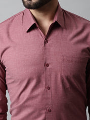 Men Maroon Classic Slim Fit Solid Formal Shirt - SF_867Maroon_S