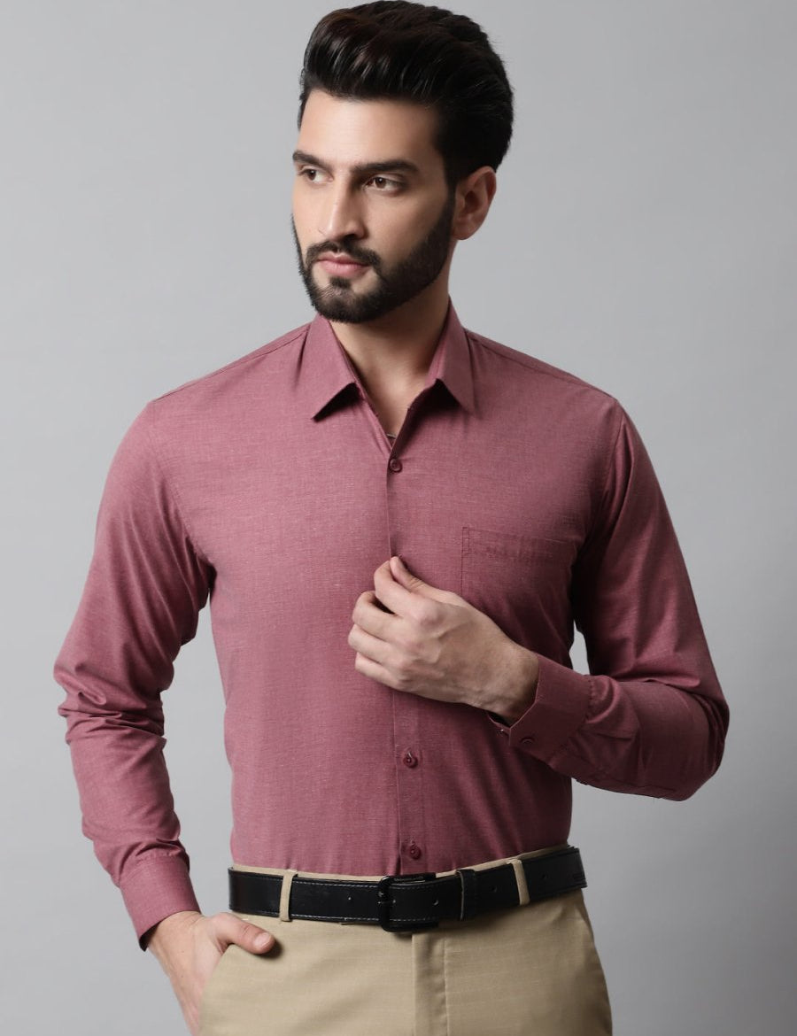 Men Maroon Classic Slim Fit Solid Formal Shirt - SF_867Maroon_S