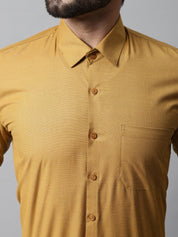 Men Mustard Classic Slim Fit Solid Formal Shirt - SF_867Mustard_S