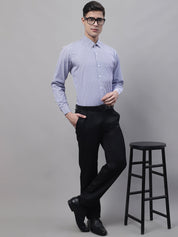 Men Navy Blue & White Regular Fit Striped Formal Shirt - SF_865Navy_S