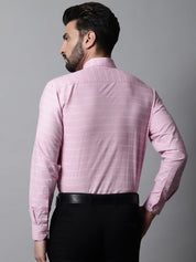 Men Pink Classic Striped Formal Cotton Shirt - SF_869Pink_S