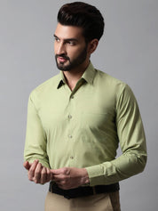 Men Pista Green Classic Slim Fit Solid Formal Shirt - SF_867Pista_S