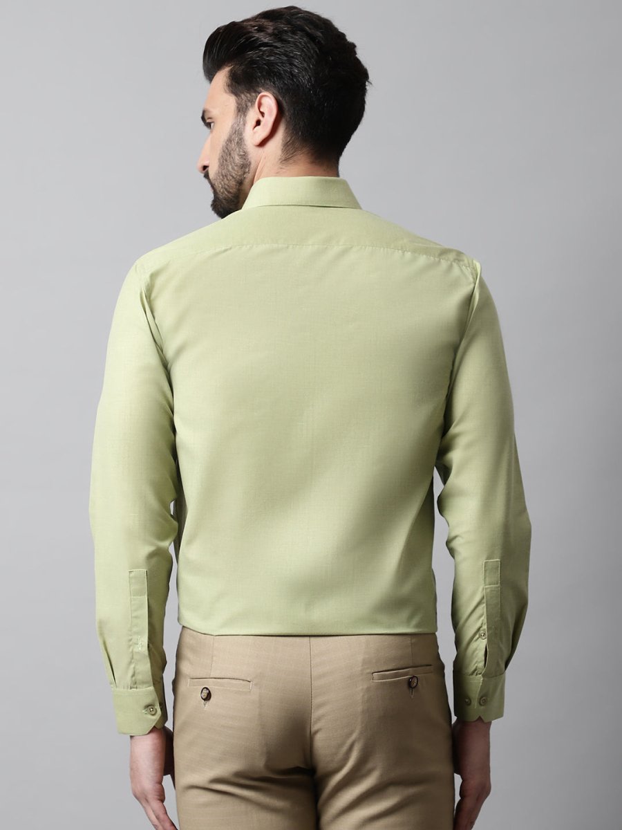 Men Pista Green Classic Slim Fit Solid Formal Shirt - SF_867Pista_S