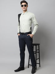 Men Pista Green Micro Ditsy Printed Pure Cotton Formal Shirt - SF_857Pista_S