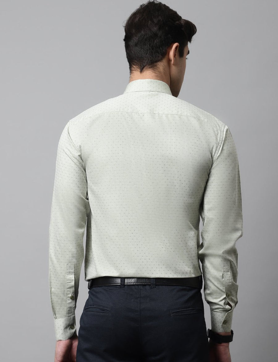 Men Pista Green Micro Ditsy Printed Pure Cotton Formal Shirt - SF_857Pista_S