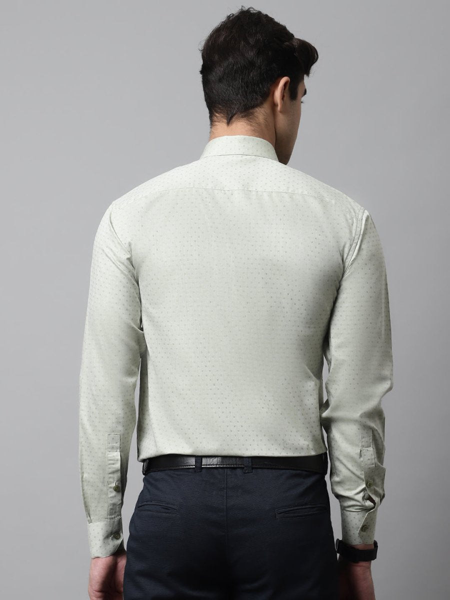 Men Pista Green Micro Ditsy Printed Pure Cotton Formal Shirt - SF_857Pista_S