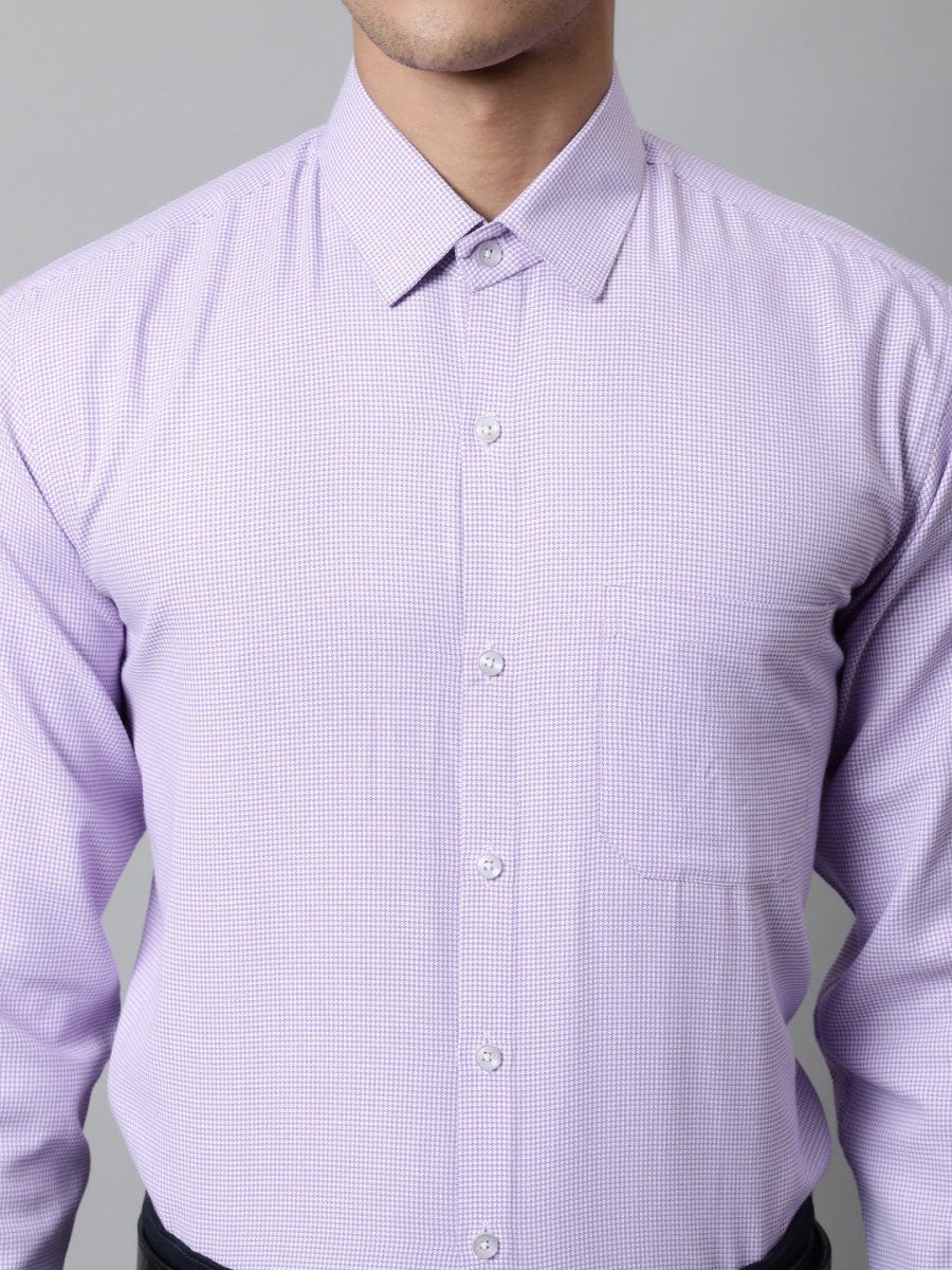 Men Purple Checks Pure Cotton Formal Shirt - SF_849Purple_S