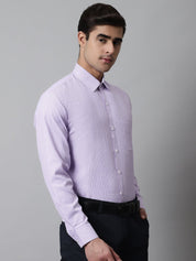 Men Purple Checks Pure Cotton Formal Shirt - SF_849Purple_S