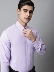 Men Purple Checks Pure Cotton Formal Shirt - SF_849Purple_S