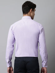 Men Purple Checks Pure Cotton Formal Shirt - SF_849Purple_S