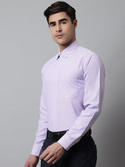 Men Purple Checks Pure Cotton Formal Shirt - SF_849Purple_S