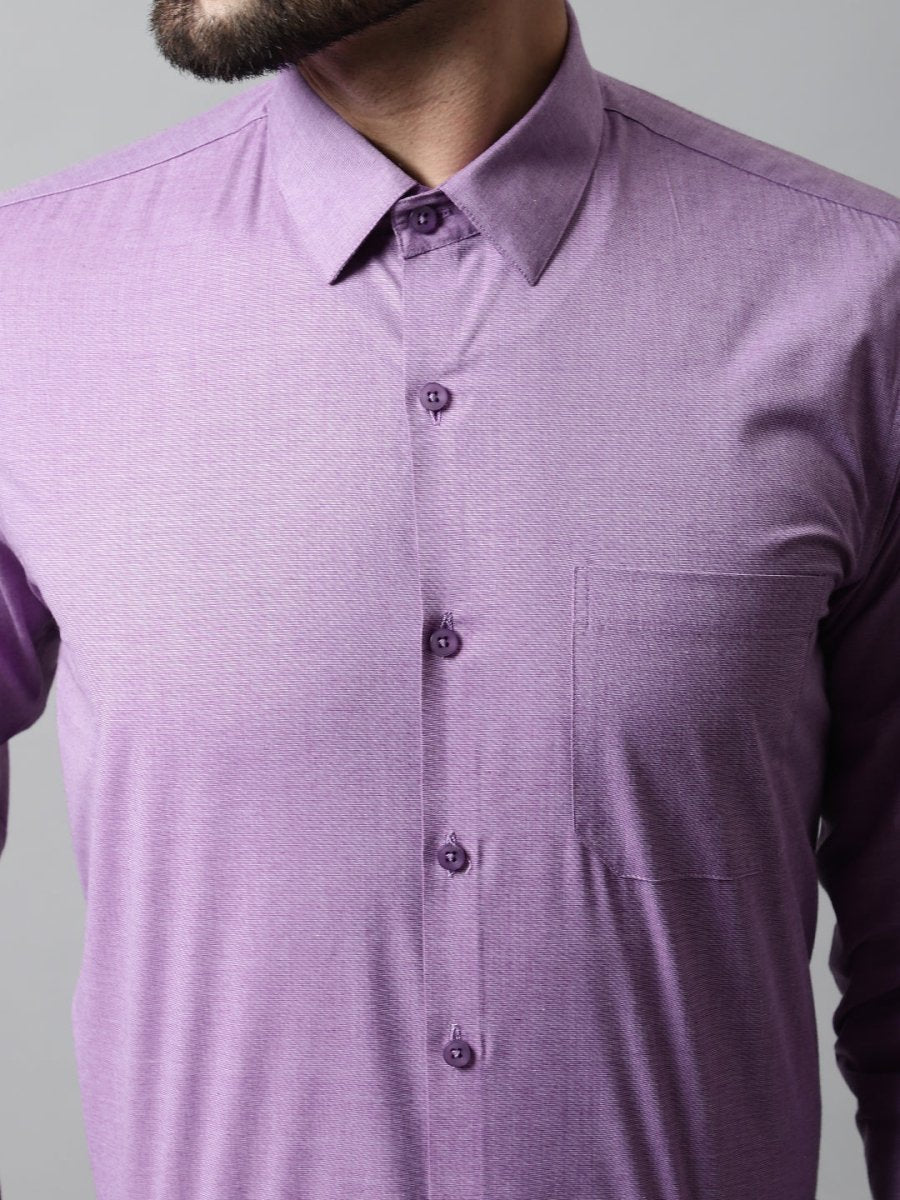 Men Purple Classic Slim Fit Solid Formal Shirt - SF_867Purple_S