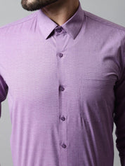 Men Purple Classic Slim Fit Solid Formal Shirt - SF_867Purple_S