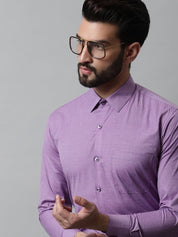 Men Purple Classic Slim Fit Solid Formal Shirt - SF_867Purple_S