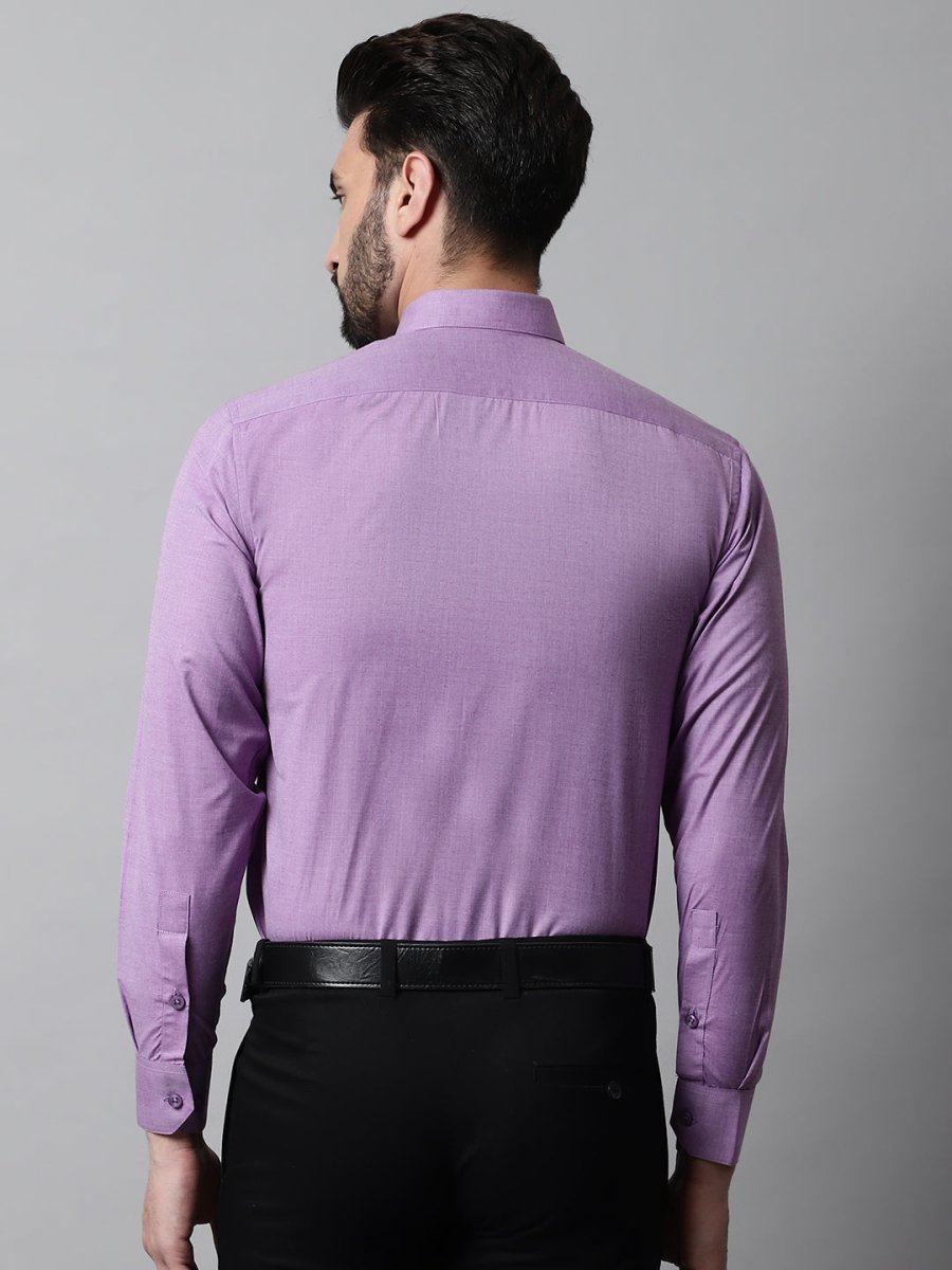Men Purple Classic Slim Fit Solid Formal Shirt - SF_867Purple_S