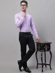 Men Purple Micro Checked Formal Shirt - SF_870Purple_S