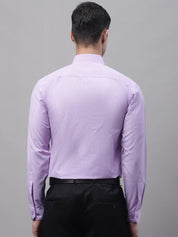 Men Purple Vertical Striped Formal Shirt - SF_872Purple_S