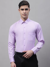 Men Purple Vertical Striped Formal Shirt - SF_872Purple_S
