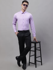 Men Purple Vertical Striped Formal Shirt - SF_872Purple_S