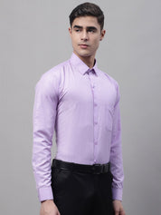 Men Purple Vertical Striped Formal Shirt - SF_872Purple_S