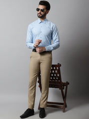 Men Sky Blue Classic Striped Formal Cotton Shirt - SF_869Sky_S
