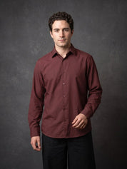 Men Solid Japanese Fabric Casual Shirt - SF_9057Maroon_S