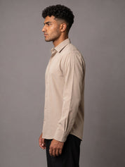 Men Solid Japanese Fabric Casual Shirt - SF_9057Beige_S