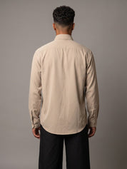 Men Solid Japanese Fabric Casual Shirt - SF_9057Beige_S