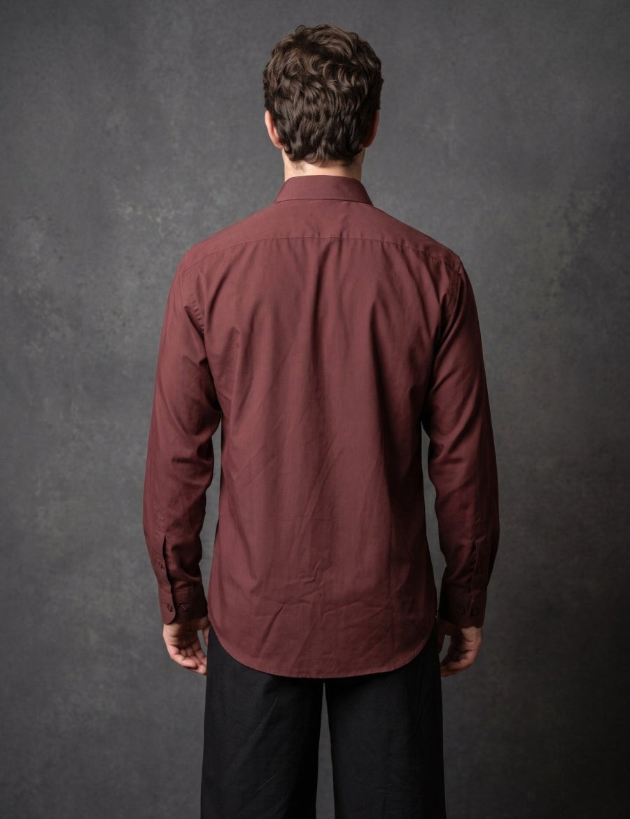 Men Solid Japanese Fabric Casual Shirt - SF_9057Maroon_S
