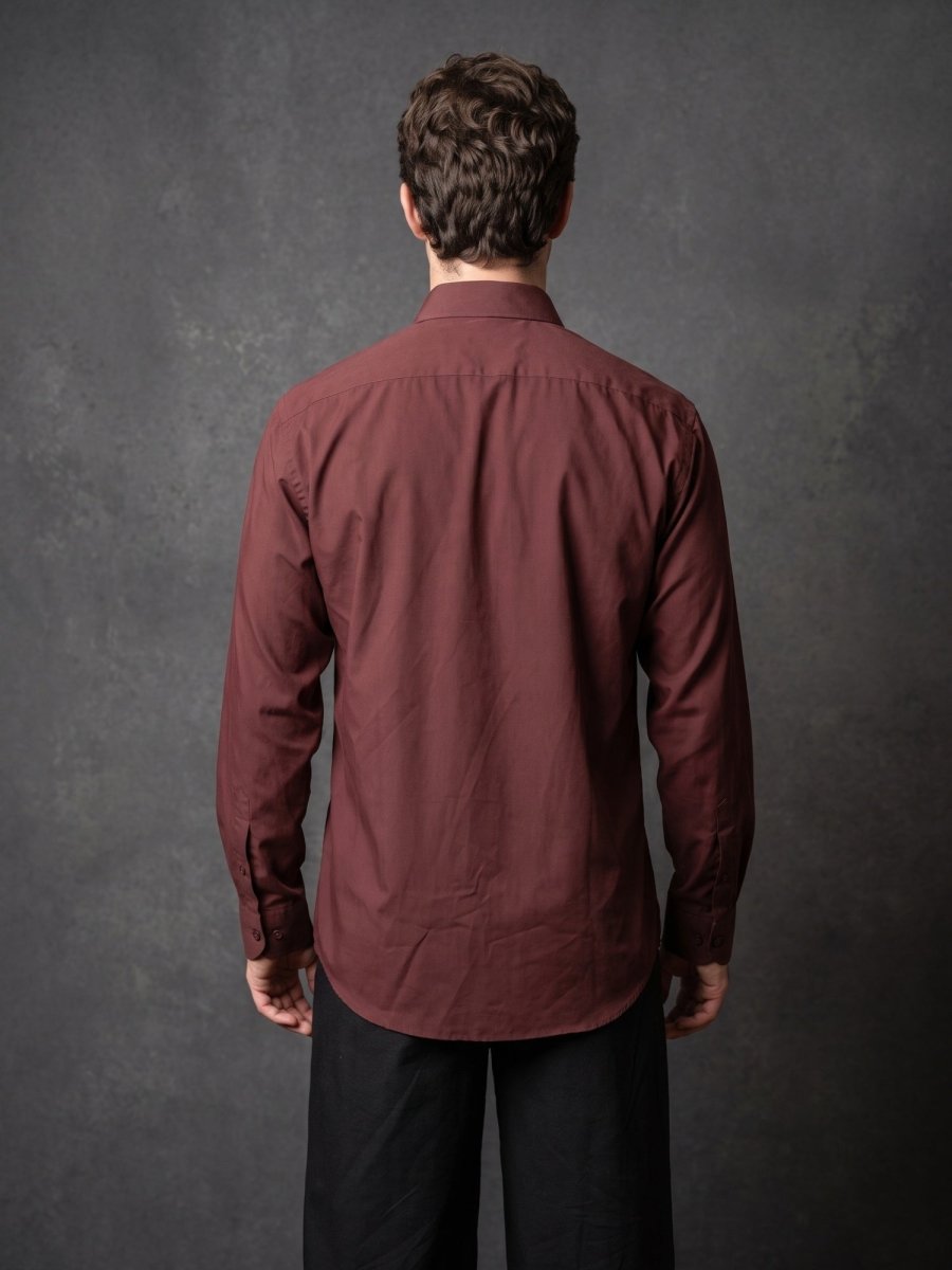 Men Solid Japanese Fabric Casual Shirt - SF_9057Maroon_S