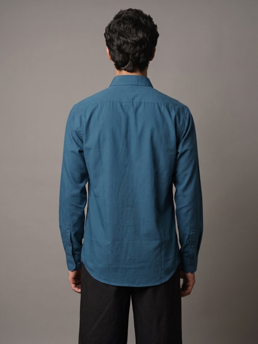 Men Solid Japanese Fabric Casual Shirt - SF_9057Peacock_S