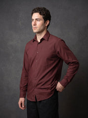 Men Solid Japanese Fabric Casual Shirt - SF_9057Maroon_S