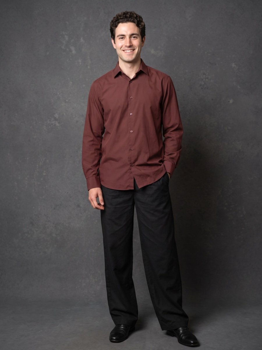 Men Solid Japanese Fabric Casual Shirt - SF_9057Maroon_S